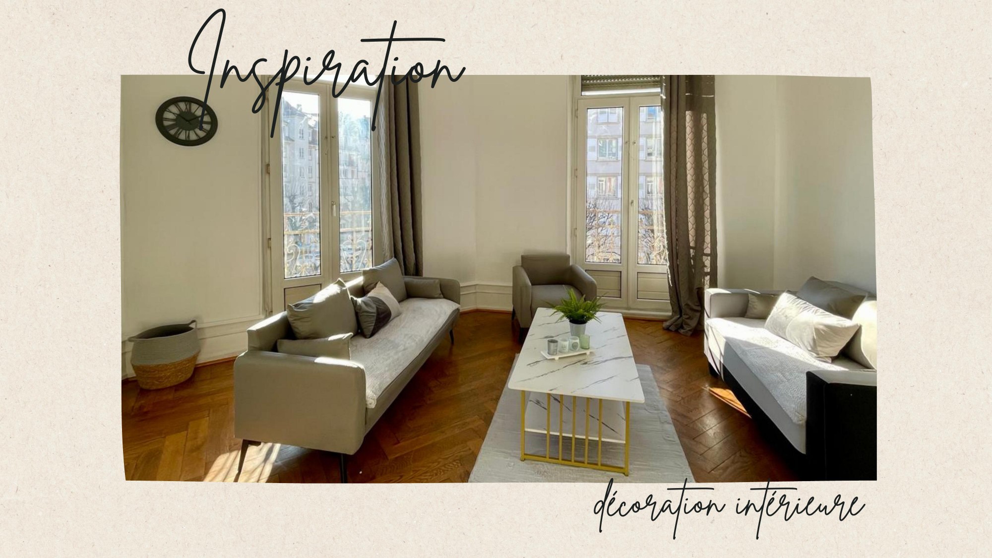 Salon lumineux — parquet point de Hongrie